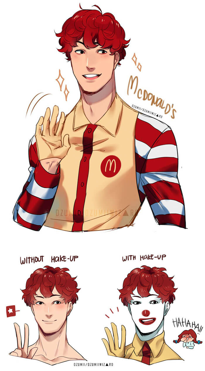 Fast Food Mascots Reimagined as Anime Characters