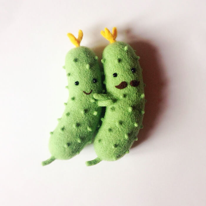 Cute Needle Felted Vegetables and Food by Hanna Dovhan