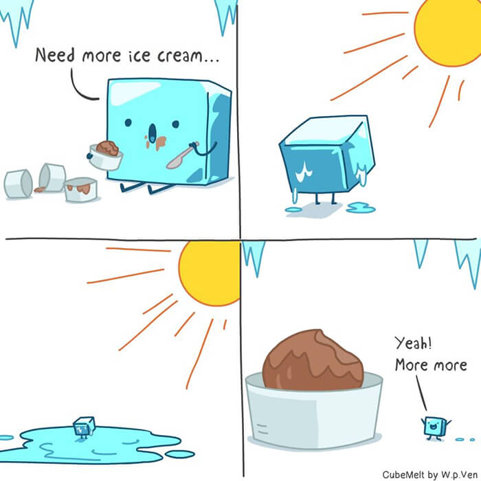 Hilarious Comics About An Ice Cube by Peng Ven Wong