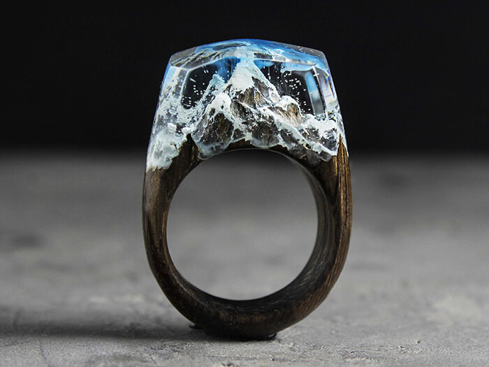 Handmade Resin Rings Holds a Secret Mini World Inside