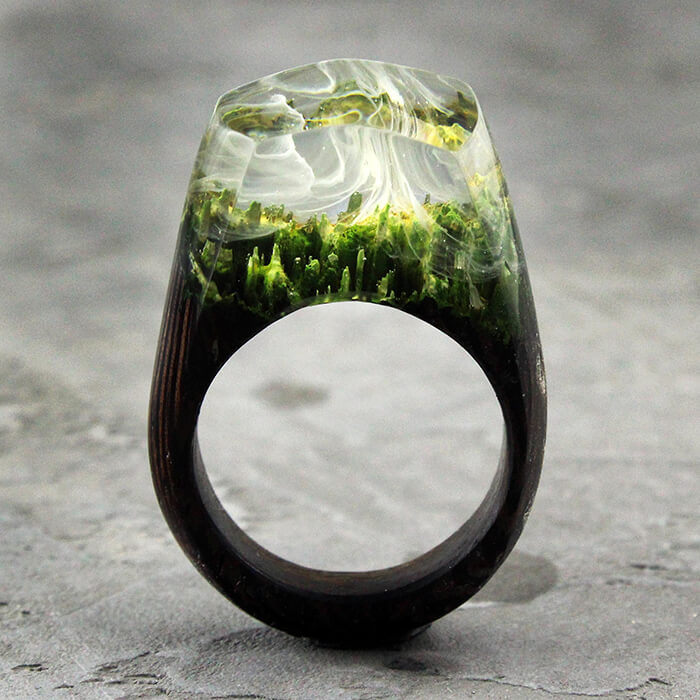 Handmade Resin Rings Holds a Secret Mini World Inside