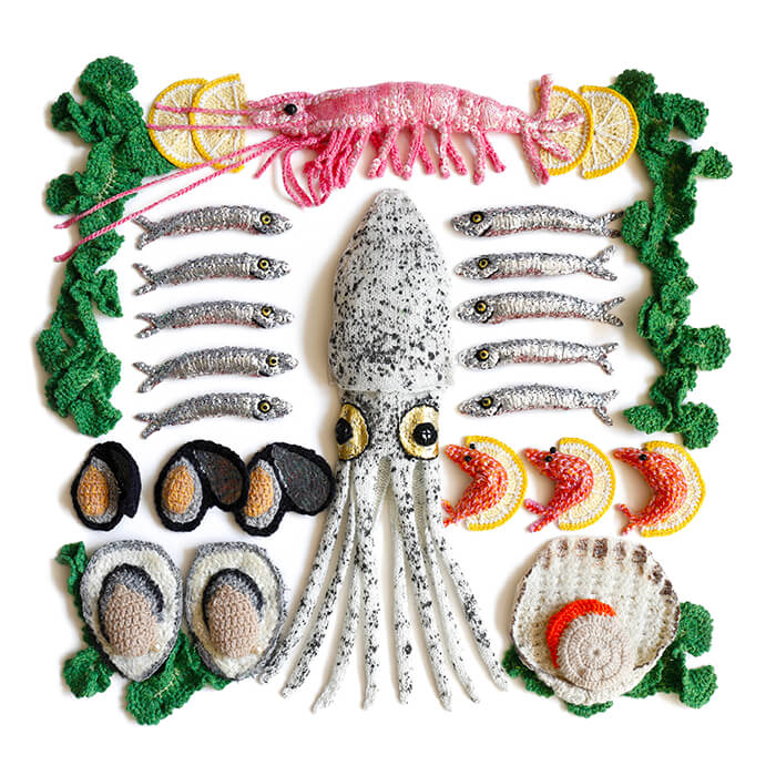 Kate’s Place the Stitchmongers: Crocheted Seafood Shop By Kate Jenkins