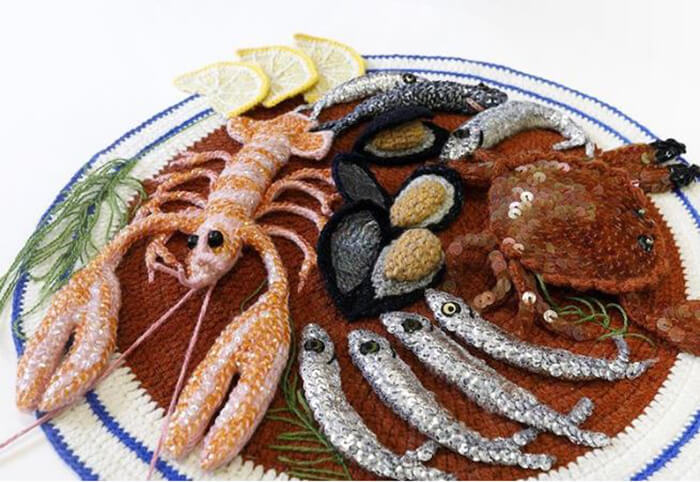 Kate’s Place the Stitchmongers: Crocheted Seafood Shop By Kate Jenkins