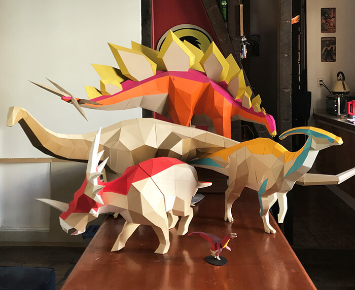 Build Your Own 3D Paper Dinosaur Models