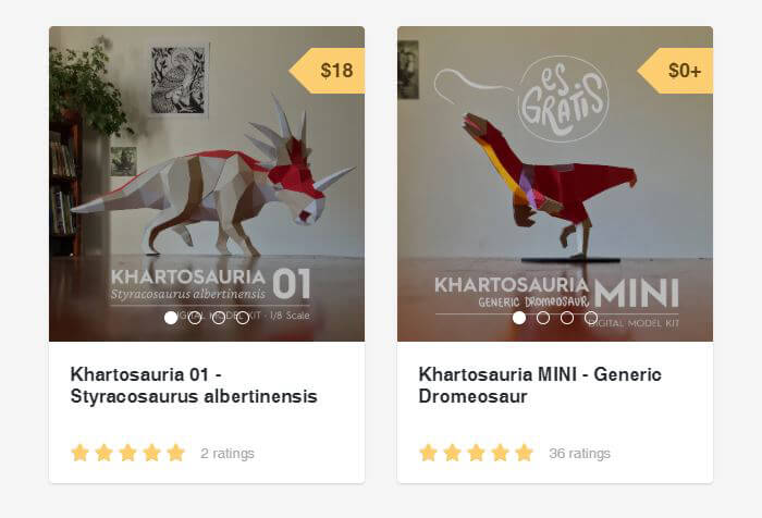 Build Your Own 3D Paper Dinosaur Models