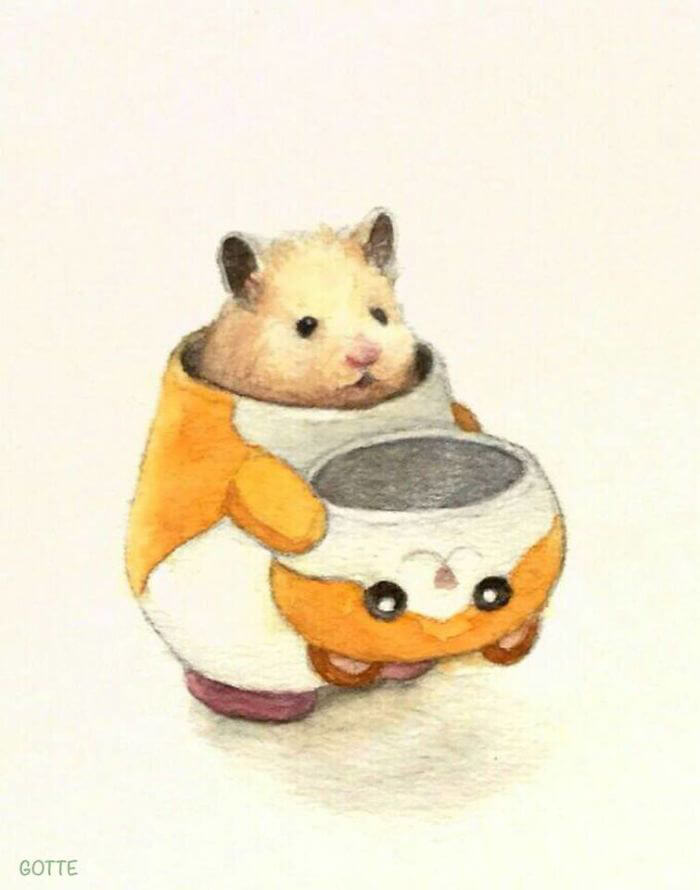 Adorable Illustration of Hamster's Life