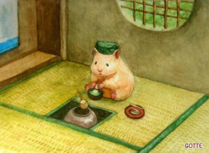 Adorable Illustration of Hamster's Life