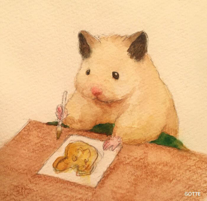 Adorable Illustration of Hamster's Life