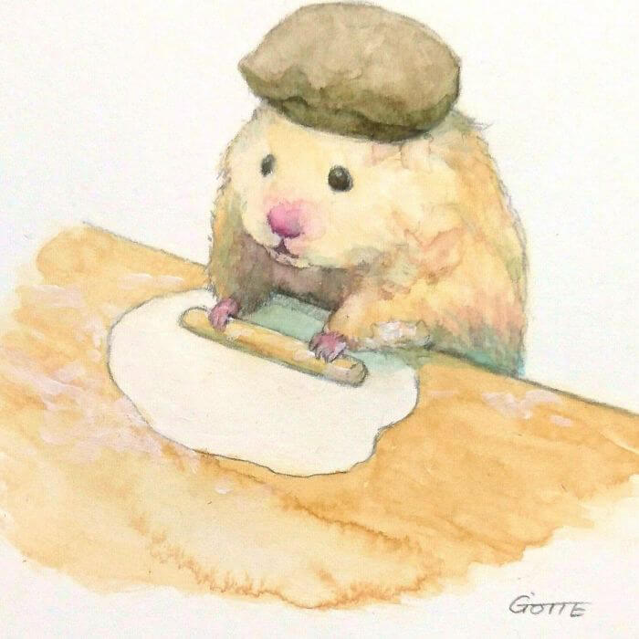 Adorable Illustration of Hamster's Life