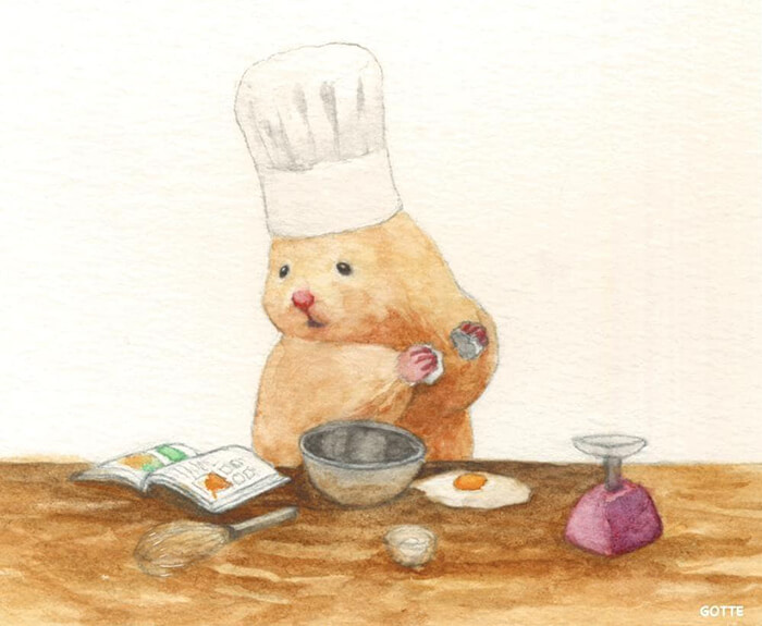 Adorable Illustration of Hamster's Life