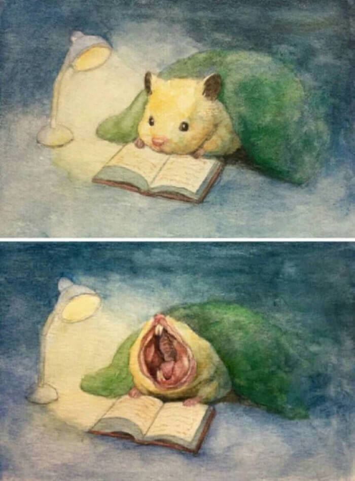 Adorable Illustration of Hamster's Life