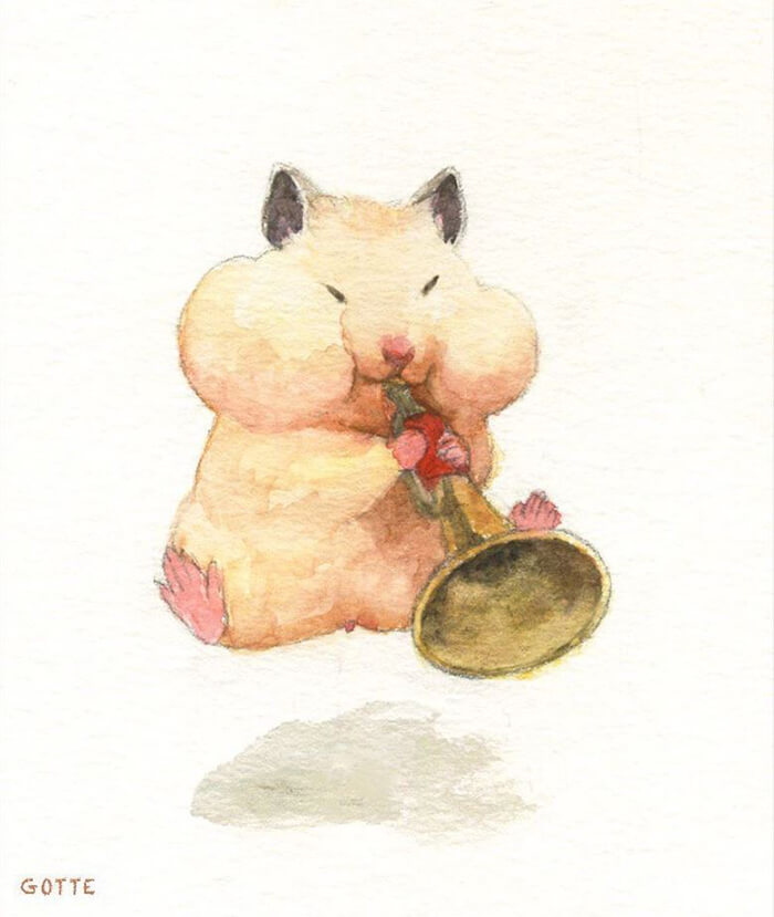 Adorable Illustration of Hamster's Life