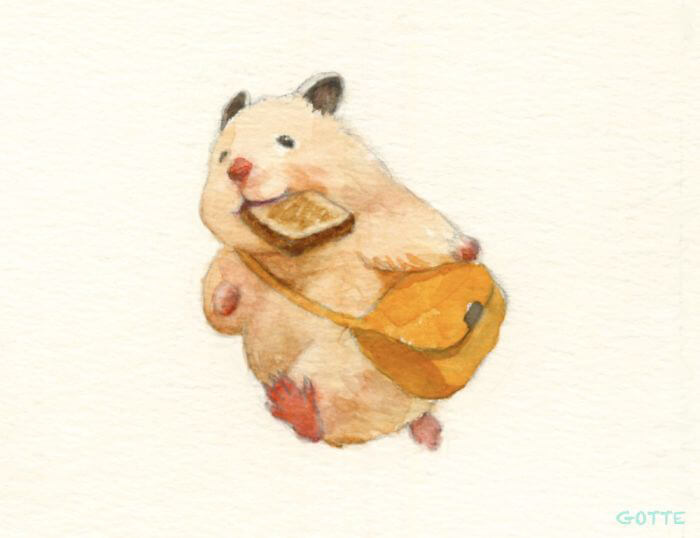 Adorable Illustration of Hamster's Life