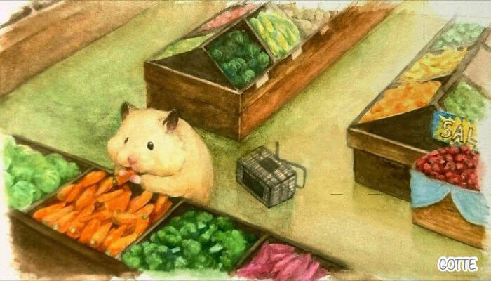 Adorable Illustration of Hamster's Life