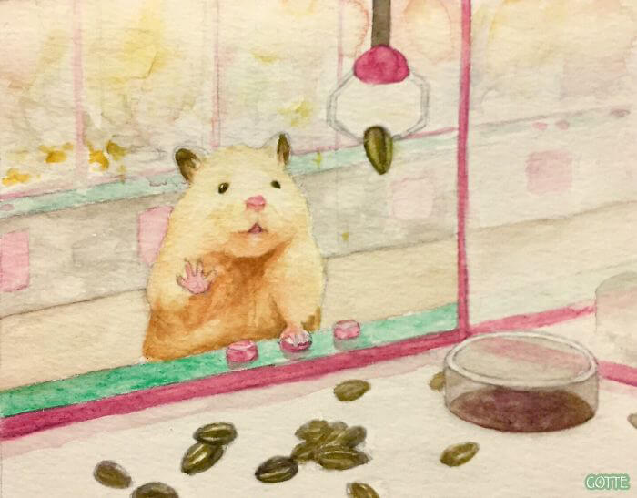 Adorable Illustration of Hamster's Life