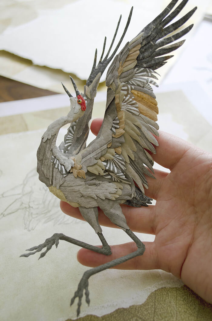 Incredible Sandhill Crane Paper Sculpture by Tiffany Miller Russell