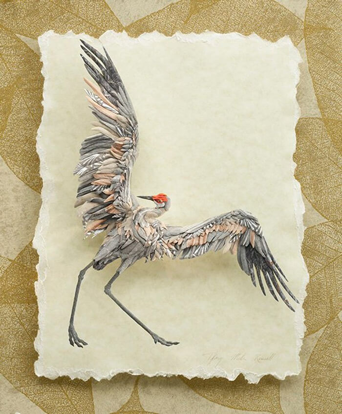 Incredible Sandhill Crane Paper Sculpture by Tiffany Miller Russell