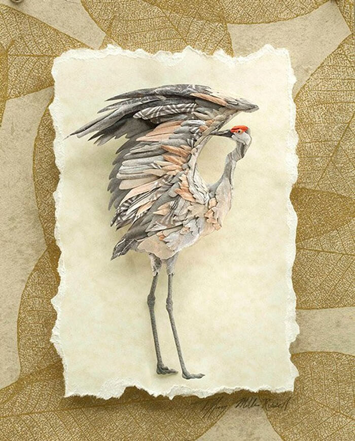 Incredible Sandhill Crane Paper Sculpture by Tiffany Miller Russell