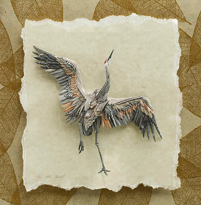 Incredible Sandhill Crane Paper Sculpture by Tiffany Miller Russell