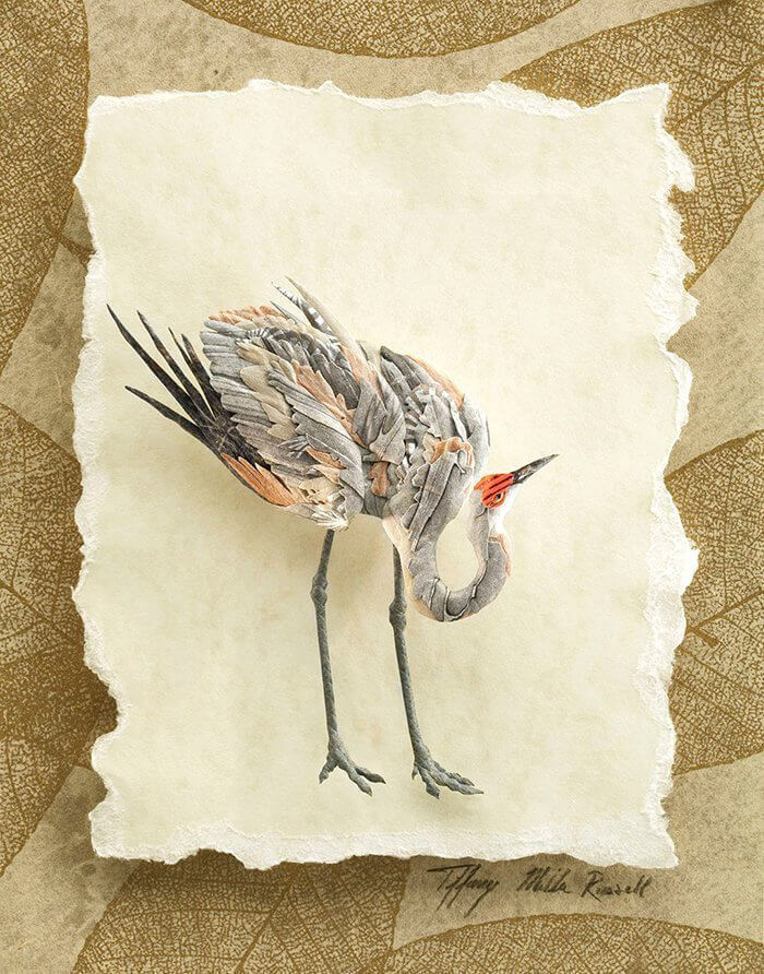 Incredible Sandhill Crane Paper Sculpture by Tiffany Miller Russell