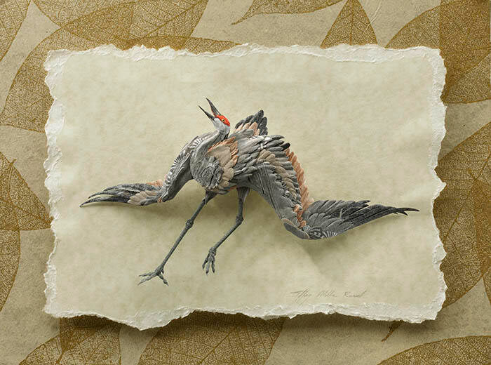 Incredible Sandhill Crane Paper Sculpture by Tiffany Miller Russell