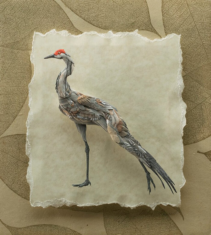 Incredible Sandhill Crane Paper Sculpture by Tiffany Miller Russell