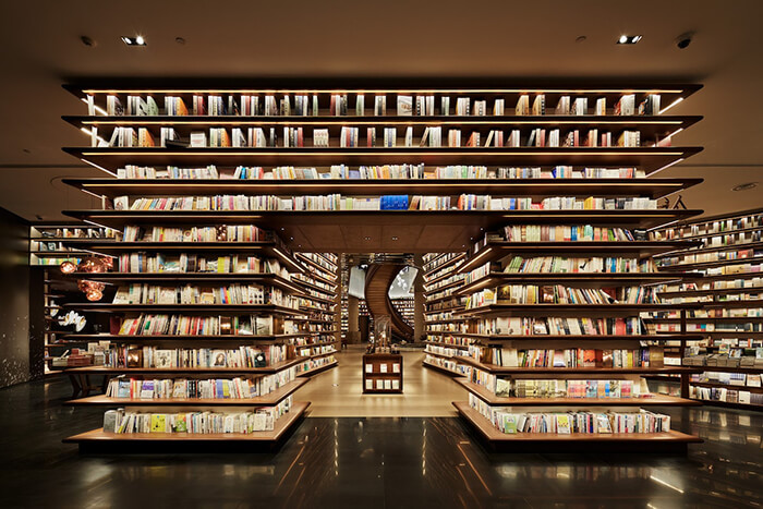 Incredible Chinese Bookstore with Chandeliers Look Like Sheets of Paper Floating in Mid-Air