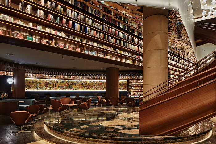 Incredible Chinese Bookstore with Chandeliers Look Like Sheets of Paper Floating in Mid-Air