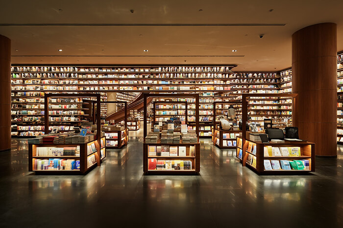 Incredible Chinese Bookstore with Chandeliers Look Like Sheets of Paper Floating in Mid-Air