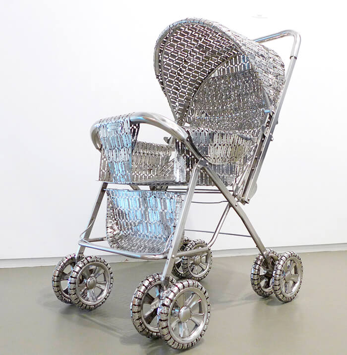 Sculptures of Garments and Household Objects Made Out of Stainless Steel Razor