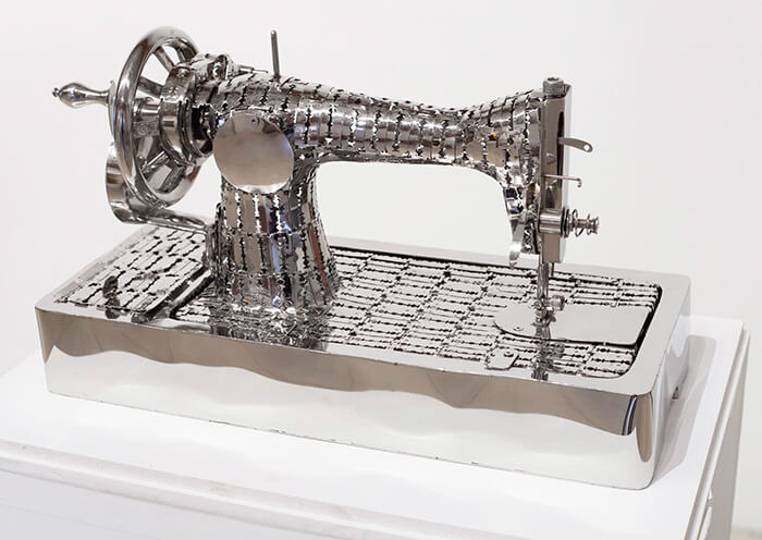Sculptures of Garments and Household Objects Made Out of Stainless Steel Razor