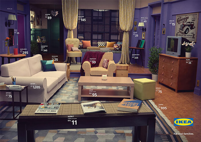 IKEA Recreated Famous Living Rooms from TV With Its Products