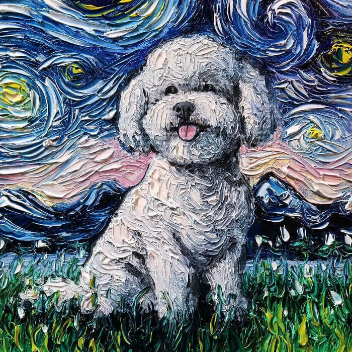 Unusual "Starry Night" Dog Painting Series - Design Swan