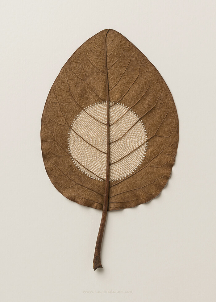 Stunning Crocheted Leaf Sculpture by Susanna Bauer