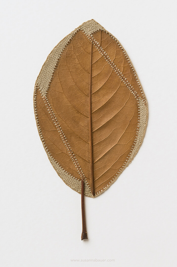 Stunning Crocheted Leaf Sculpture by Susanna Bauer