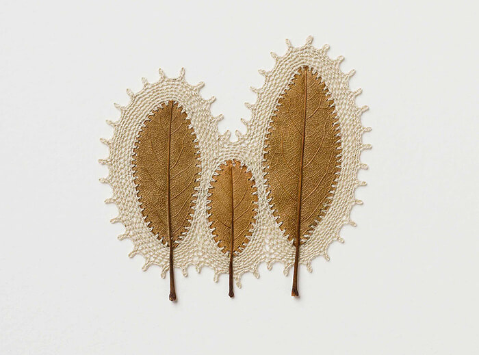 Stunning Crocheted Leaf Sculpture by Susanna Bauer