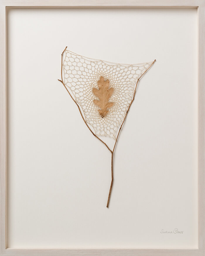 Stunning Crocheted Leaf Sculpture by Susanna Bauer