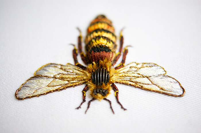 Incredible Insects and Animals Embroidery Work Made From Metals and Colorful Threads