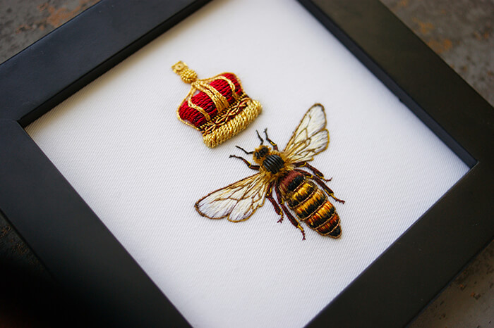 Incredible Insects and Animals Embroidery Work Made From Metals and Colorful Threads