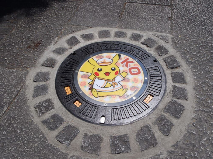 Pokémon Utility Hole Covers Installed Cross Over Japan