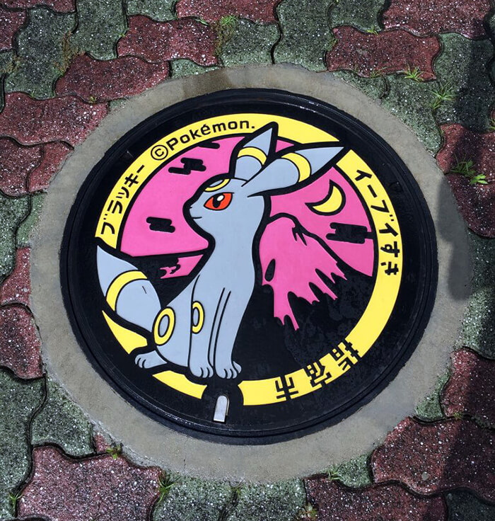 Pokémon Utility Hole Covers Installed Cross Over Japan