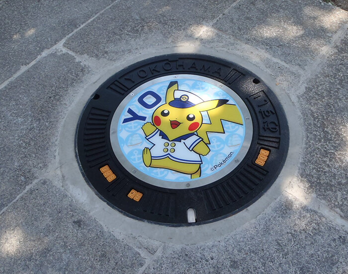 Pokémon Utility Hole Covers Installed Cross Over Japan