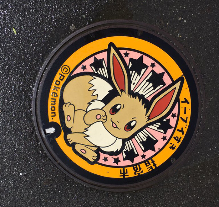 Pokémon Utility Hole Covers Installed Cross Over Japan