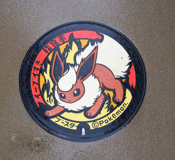 Pokémon Utility Hole Covers Installed Cross Over Japan