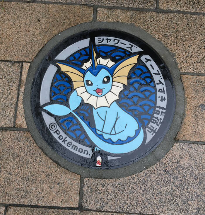 Pokémon Utility Hole Covers Installed Cross Over Japan