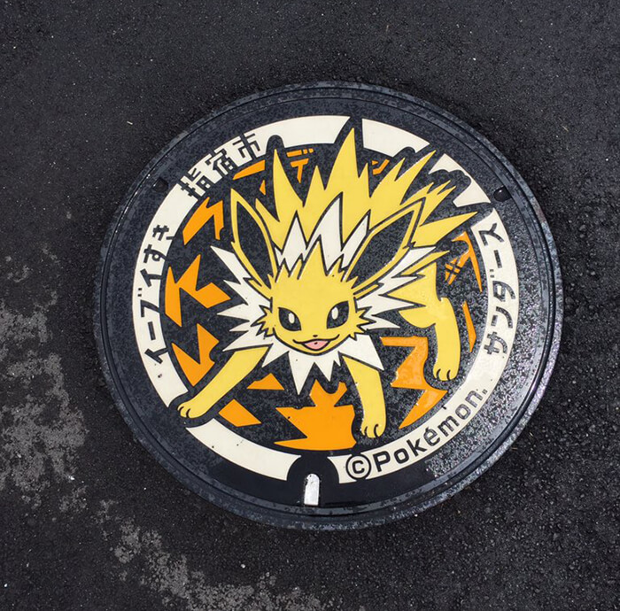 Pokémon Utility Hole Covers Installed Cross Over Japan