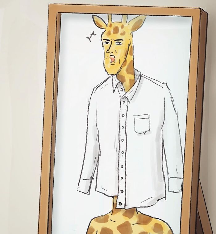 Hilarious Illustration about Giraffe's Daily Life