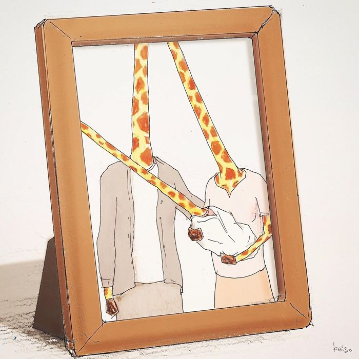 Hilarious Illustration about Giraffe's Daily Life