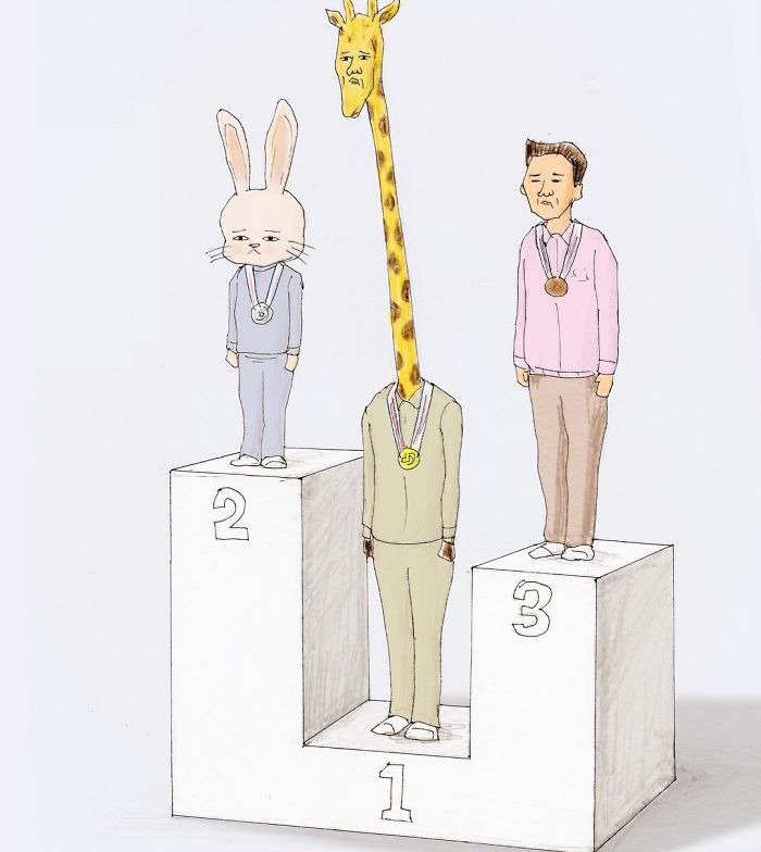 Hilarious Illustration about Giraffe's Daily Life