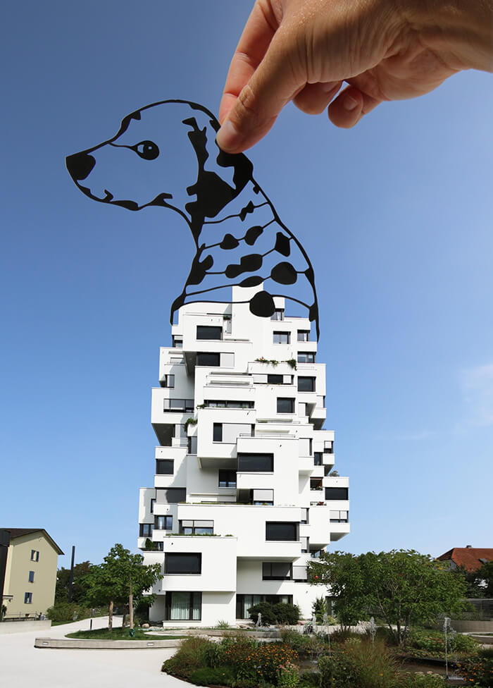 Playful Landmark Re-imagine with Paper Cut-outs